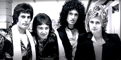 Fotografía de los componentes del grupo Queen.